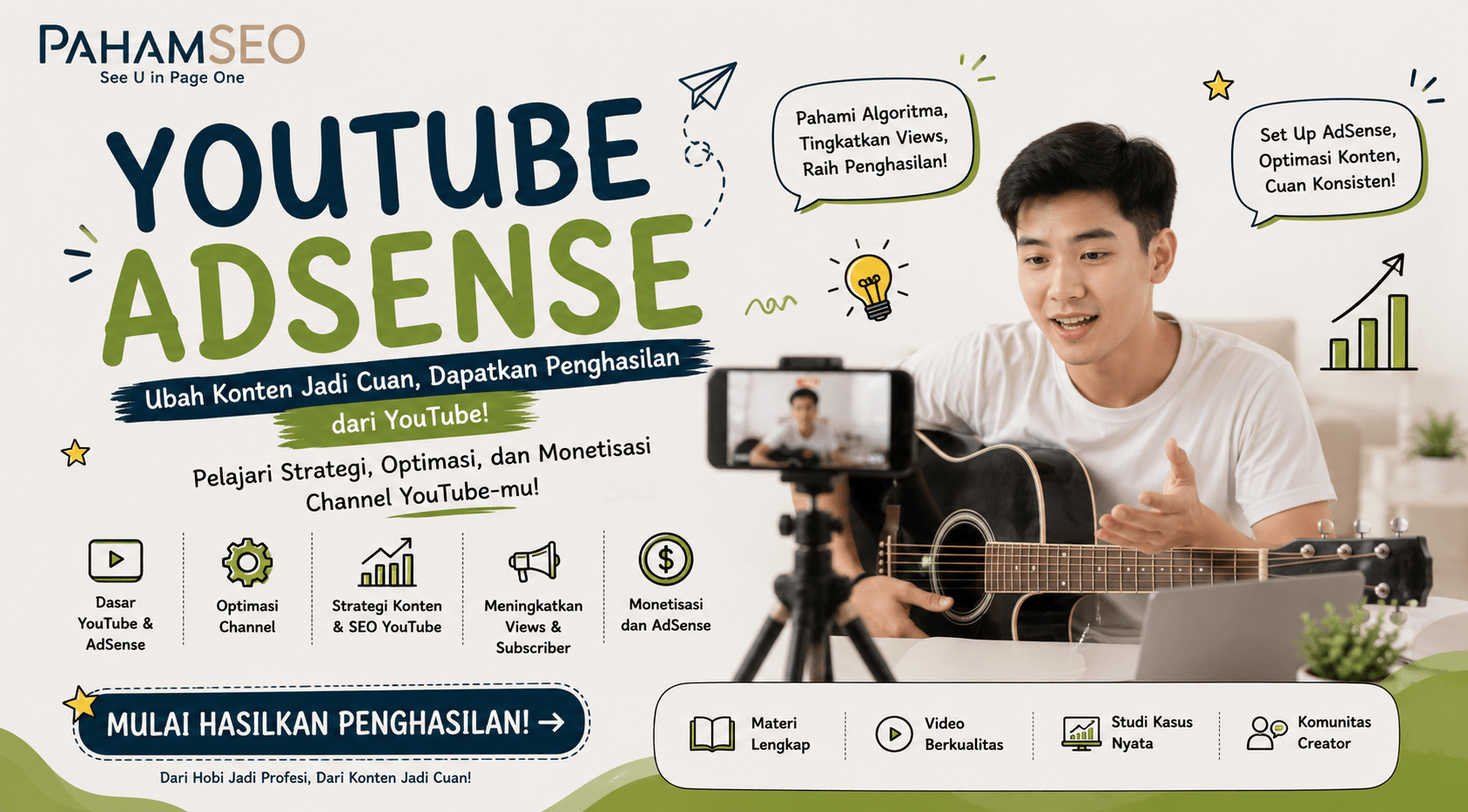 [PREMIUM CLASS] YOUTUBE ADSENSE UNTUK PEMULA — Program Kelas PahamSEO
